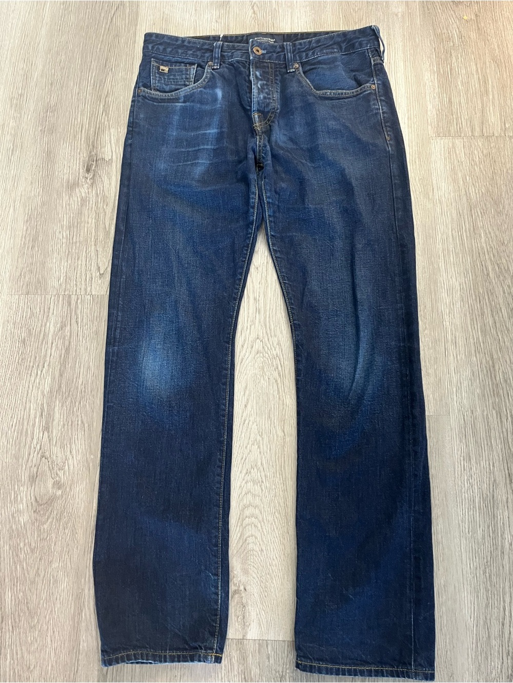 267–Scotch & Soda Men's Dark Blue Straight Jeans